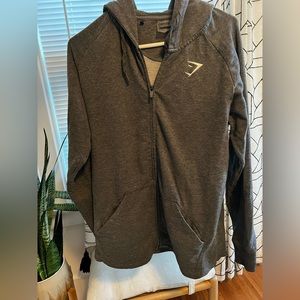 Gymshark grey zip up hoodie